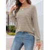 MEROKEETY Women’s 2025 Fall Lightweight Sweater Shirt Long Sleeve Boat Neck Ribbed Knitted Tunic Pullover Tops(Apricot)