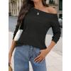 MEROKEETY Women’s 2025 Fall Lightweight Sweater Shirt Long Sleeve Boat Neck Ribbed Knitted Tunic Pullover Tops(Black)
