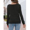MEROKEETY Women’s 2025 Fall Lightweight Sweater Shirt Long Sleeve Boat Neck Ribbed Knitted Tunic Pullover Tops(Black)