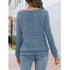 MEROKEETY Women’s 2025 Fall Lightweight Sweater Shirt Long Sleeve Boat Neck Ribbed Knitted Tunic Pullover Tops(Dustyblue)