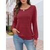 MEROKEETY Women’s 2025 Fall Lightweight Sweater Shirt Long Sleeve Boat Neck Ribbed Knitted Tunic Pullover Tops(Wine)