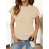 MEROKEETY Women’s Fall Fuzzy Fleece Sweater Vest Cozy Cap Sleeve Crew Neck Pullover Knit Tops(Beige)