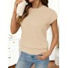 MEROKEETY Women’s Fall Fuzzy Fleece Sweater Vest Cozy Cap Sleeve Crew Neck Pullover Knit Tops(Beige)