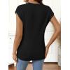 MEROKEETY Women’s Fall Fuzzy Fleece Sweater Vest Cozy Cap Sleeve Crew Neck Pullover Knit Tops(Black)