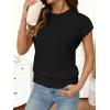 MEROKEETY Women’s Fall Fuzzy Fleece Sweater Vest Cozy Cap Sleeve Crew Neck Pullover Knit Tops(Black)