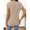 MEROKEETY Women’s Fall Fuzzy Fleece Sweater Vest Cozy Cap Sleeve Crew Neck Pullover Knit Tops(Lightkhaki)