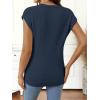 MEROKEETY Women’s Fall Fuzzy Fleece Sweater Vest Cozy Cap Sleeve Crew Neck Pullover Knit Tops(Navy)