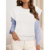 MEROKEETY Women’s Fall Fuzzy Fleece Sweater Vest Cozy Cap Sleeve Crew Neck Pullover Knit Tops(White)