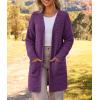MEROKEETY Women’s Long Sleeve Soft Chunky Knit Sweater Open Front Cardigans Outwear Coat(Plum)
