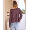 MEROKEETY Women’s Open Front Lightweight Cardigan 2026 Summer Casual Long Sleeve Button Beach Cover Up Tops(Maroon)