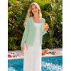 MEROKEETY Women’s Open Front Lightweight Cardigan 2026 Summer Casual Long Sleeve Button Beach Cover Up Tops(Seagrass)