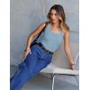 MEROKEETY Women’s Ribbed Knit Tank Tops 2026 Square Neck Sleeveless Summer Basic Shirts Sweater Vest(Skyblue)