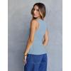 MEROKEETY Women’s Ribbed Knit Tank Tops 2026 Square Neck Sleeveless Summer Basic Shirts Sweater Vest(Skyblue)