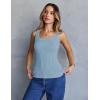 MEROKEETY Women’s Ribbed Knit Tank Tops 2026 Square Neck Sleeveless Summer Basic Shirts Sweater Vest(Skyblue)