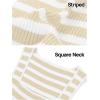 MEROKEETY Women’s Sleeveless Ribbed Knit Tank Tops All-Season Striped Square Neck Camisoles Shirts 2026 Casual Basic Tanks(Apricot)