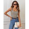 MEROKEETY Women’s Sleeveless Ribbed Knit Tank Tops All-Season Striped Square Neck Camisoles Shirts 2026 Casual Basic Tanks(Beige)