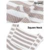 MEROKEETY Women’s Sleeveless Ribbed Knit Tank Tops All-Season Striped Square Neck Camisoles Shirts 2026 Casual Basic Tanks(Cashmere)
