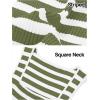 MEROKEETY Women’s Sleeveless Ribbed Knit Tank Tops All-Season Striped Square Neck Camisoles Shirts 2026 Casual Basic Tanks(Green)