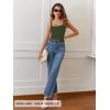 MEROKEETY Women’s Sleeveless Square Neck Tank Tops 2026 Slim Fitted Color Block Knit Shirts Summer Basic Sweater Vest(Armygreen)