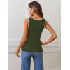 MEROKEETY Women’s Sleeveless Square Neck Tank Tops 2026 Slim Fitted Color Block Knit Shirts Summer Basic Sweater Vest(Armygreen)