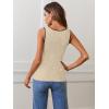 MEROKEETY Women’s Sleeveless Square Neck Tank Tops 2026 Slim Fitted Color Block Knit Shirts Summer Basic Sweater Vest(Beige)