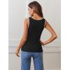MEROKEETY Women’s Sleeveless Square Neck Tank Tops 2026 Slim Fitted Color Block Knit Shirts Summer Basic Sweater Vest(Black)