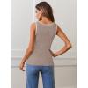 MEROKEETY Women’s Sleeveless Square Neck Tank Tops 2026 Slim Fitted Color Block Knit Shirts Summer Basic Sweater Vest(Cashmere)