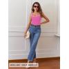 MEROKEETY Women’s Sleeveless Square Neck Tank Tops 2026 Slim Fitted Color Block Knit Shirts Summer Basic Sweater Vest(Hotpink)
