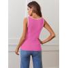 MEROKEETY Women’s Sleeveless Square Neck Tank Tops 2026 Slim Fitted Color Block Knit Shirts Summer Basic Sweater Vest(Hotpink)