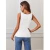 MEROKEETY Women’s Sleeveless Square Neck Tank Tops 2026 Slim Fitted Color Block Knit Shirts Summer Basic Sweater Vest(White)