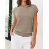 MEROKEETY Women’s Summer Short Sleeve Sweater Vest Flower Knit Loose Pullover Tank Tops 2026 Trendy Spring Cute Clothing(Solid Oatmeal)