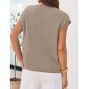 MEROKEETY Women’s Summer Short Sleeve Sweater Vest Flower Knit Loose Pullover Tank Tops 2026 Trendy Spring Cute Clothing(Solid Oatmeal)
