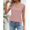 MEROKEETY Women’s Summer Spring Sleeveless Tank Top 2026 V Neck Knitted Sweater Vest Beach Vacation Clothes Casual Outfits(Pink)