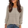 MEROKEETY Women’s 2025 Fall Lightweight Sweater Shirt Long Sleeve Boat Neck Ribbed Knitted Tunic Pullover Tops(Apricot)
