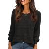 MEROKEETY Women’s 2025 Fall Lightweight Sweater Shirt Long Sleeve Boat Neck Ribbed Knitted Tunic Pullover Tops(Black)