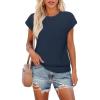 MEROKEETY Women’s Fall Fuzzy Fleece Sweater Vest Cozy Cap Sleeve Crew Neck Pullover Knit Tops(Navy)