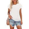 MEROKEETY Women’s Fall Fuzzy Fleece Sweater Vest Cozy Cap Sleeve Crew Neck Pullover Knit Tops(White)