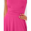 MEROKEETY Women’s 2025 Summer Mini Dress Crewneck Sleeveless Ruffle Pleated Tiered Party Club Dresses(Rose)