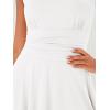 MEROKEETY Women’s 2025 Summer Mini Dress Crewneck Sleeveless Ruffle Pleated Tiered Party Club Dresses(White)
