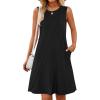 MEROKEETY Women’s 2025 Summer Sleeveless Sundress Casual Beach Vacation Crewneck Tank Mini Dress(Black)