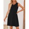 MEROKEETY Women’s 2025 Summer Sleeveless Sundress Casual Beach Vacation Crewneck Tank Mini Dress(Black)