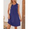 MEROKEETY Women’s 2025 Summer Sleeveless Sundress Casual Beach Vacation Crewneck Tank Mini Dress(Navy)