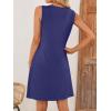 MEROKEETY Women’s 2025 Summer Sleeveless Sundress Casual Beach Vacation Crewneck Tank Mini Dress(Navy)