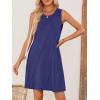 MEROKEETY Women’s 2025 Summer Sleeveless Sundress Casual Beach Vacation Crewneck Tank Mini Dress(Navy)