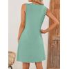 MEROKEETY Women’s 2025 Summer Sleeveless Sundress Casual Beach Vacation Crewneck Tank Mini Dress(Sage)