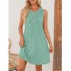 MEROKEETY Women’s 2025 Summer Sleeveless Sundress Casual Beach Vacation Crewneck Tank Mini Dress(Sage)