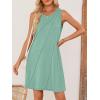 MEROKEETY Women’s 2025 Summer Sleeveless Sundress Casual Beach Vacation Crewneck Tank Mini Dress(Sage)