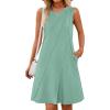 MEROKEETY Women’s 2025 Summer Sleeveless Sundress Casual Beach Vacation Crewneck Tank Mini Dress(Sage)