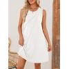 MEROKEETY Women’s 2025 Summer Sleeveless Sundress Casual Beach Vacation Crewneck Tank Mini Dress(White)