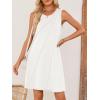 MEROKEETY Women’s 2025 Summer Sleeveless Sundress Casual Beach Vacation Crewneck Tank Mini Dress(White)